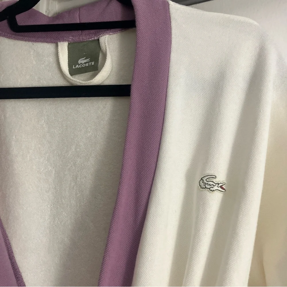 Lacoste Cream Robe with Lavender Trim - Picture 2 of 6